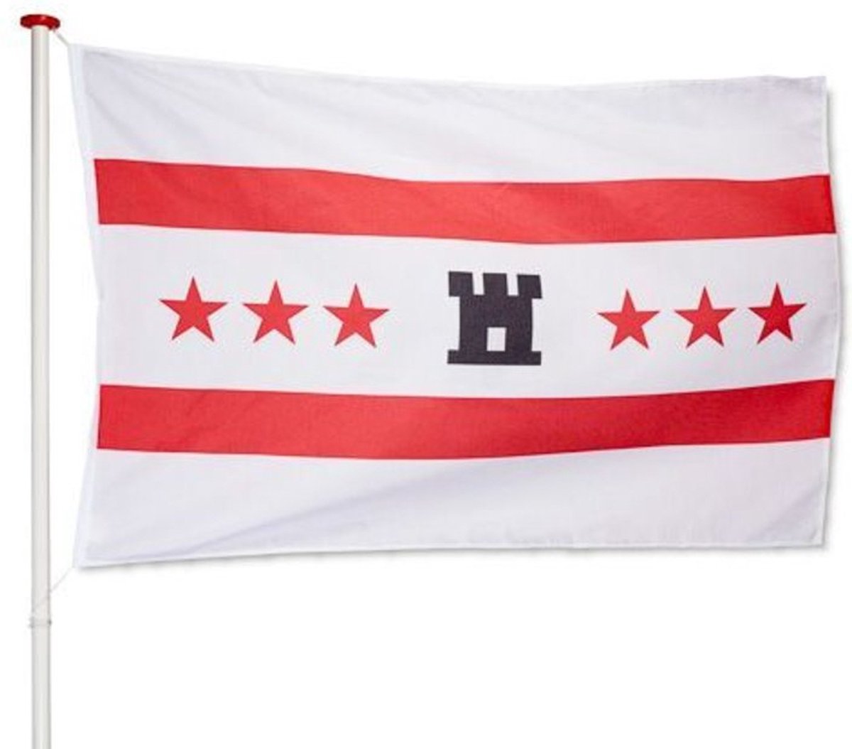 Drentse vlag | vlag Drenthe | provincie Drenthe vlag geschikt voor vlaggenmast 6 meter | afm. 150x225 cm, polyester | VlaggenEnMasten.nl